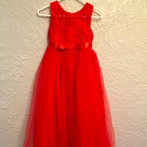 Red lace dress